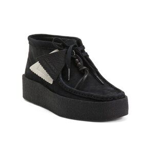 CLARKS Black Suede Wallabee Cup Comfort Boots